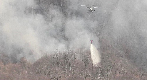 Тушение природного пожара в Сочи, январь 2021 года. Фото: пресс-служба мэрии Сочи sochi.ru/press-sluzhba/novosti/74/162080/