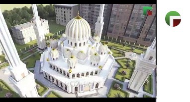 Проект мечети в грозненском поселке Олимпийский. Скриншот сообщения канала ЧГТРК Грозный  
 https://www.instagram.com/tv/CJytEyypMSQ/