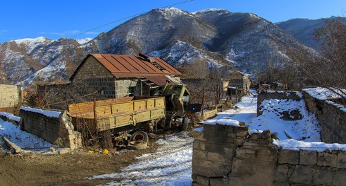 Дом в центре Кельбаджара, январь. 2021. Фото Азиза Каримова для "Кавказского узла" 