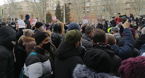 Акция в поддержку Навального. Волгоград, 23 января 2021 года. Фото Татьяны Филимоновой для "Кавказского узла"