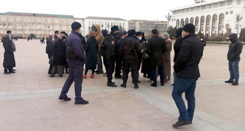Акция протеста в Махачкале 31 января 2021 года. Фото Расула Магомедова для "Кавказского узла".
