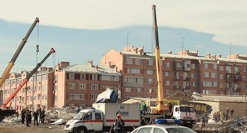 Разбор завалов на месте взрыва во Владикавказе. 12 февраля 2021 г. Фото Эммы Марзоевой для "Кавказского узла"
