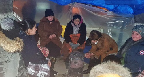 Акция протеста в поддержку родных Инала Джабиева. Цхинвал, декабрь 2020 г. Фото Анны Джиоевой для "Кавказского узла"