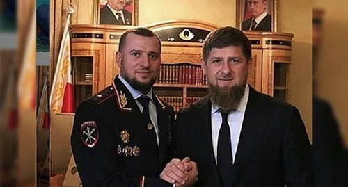 Апти Алаудинов (слева) и Рамзан Кадыров © Фото со страницы instagram.com/za_kra_apti054