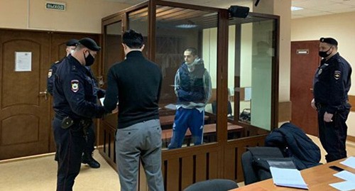 Сайд-Мухаммад Джумаев в зале суда. Фото: пресс-служба Пресненского суда