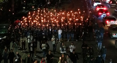Факельное шествие в Ереване. 23 апреля 2021 года. Фото Армине Мартиросян для "Кавказского узла".