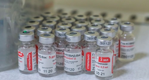 
Флаконы по 3 мл с раствором II компонента вакцины Гам-КОВИД-Вак. Фото  https://ru.wikipedia.org/wiki/Спутник_V