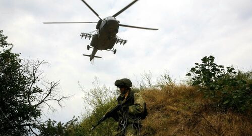 Российские мотострелки проводят военные учения в Абхазии. Пресс-служба ЮВО 