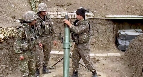Армянские военнослужащие, октябрь 2020 года. Фото НКР ИнфоЦентр https://www.facebook.com/ArtsakhInformation/videos/401158884385156/