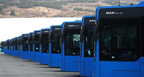 Автобусы на стоянке в Тбилиси во время ограниченных мер в связи с COVID. Фото: REUTERS/Ираклий Геденидзе