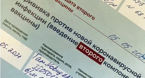 Сертификат о вакцинации. Фото Нины Тумановой для "Кавказского узла"