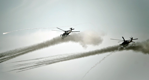 Учения вертолетчиков. Фото пресс-службы МО России