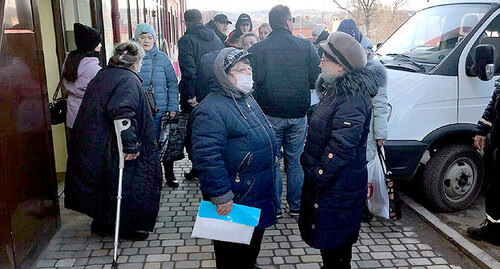 Беженцы с Донбасса в Красном Сулине. 20 февраля 2022 года. Фото Сергея Снежина для "Кавказского узла".