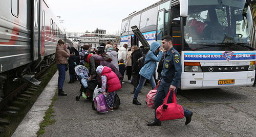 Беженцы из Донбаса покидают Сухум. Фото: https://www.mchsra.info