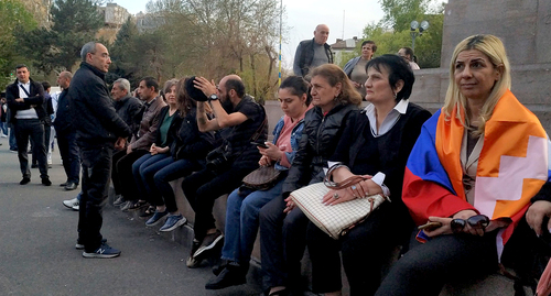 Участники протестной акции в Ереване. Фото Армине Мартиросян для "Кавказского узла".