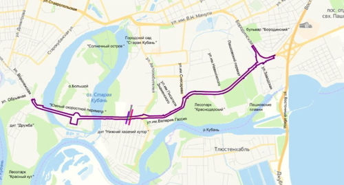 План строительства новой трассы в Краснодаре, скриншот "Юга.ру"
