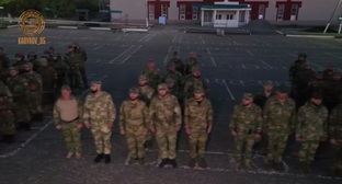 Стоп-кадр видео отправки бойцов на Украину. https://t.me/RKadyrov_95/2918