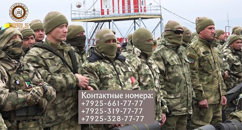 Новая партия добровольцев отправилась в зону военной операции на Украине. Скриншот видео https://t.me/RKadyrov_95/3086