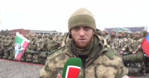 Доброволец из Дагестана. Стоп-кадр видео из ТГ-канада Рамзана Кадырова от 10.12.22, https://t.me/RKadyrov_95/3185.