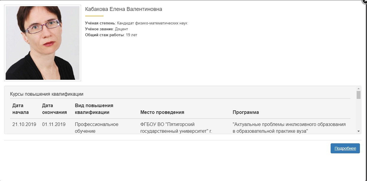Скриншот страницы Кабаковой на сайте ПГУ от 2 марта 2023 года, кэш Google