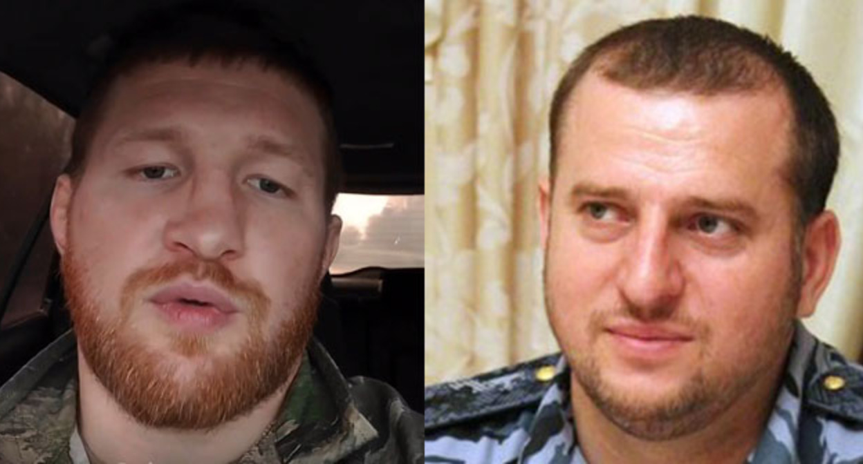 Владимир Минеев (слева), Апти Алаудинов. Коллаж "Кавказского узла". Фото: https://www.peoples.ru/state/police/apti_alaudinov/ https://t.me/mineevmma/378 