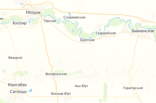 Местоположение села Гвардейское. Скриншот с сервиса "Яндекс.Карты".