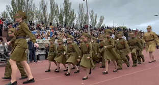 На Кубани власти организовали военный парад с участием воспитанников детсадов
