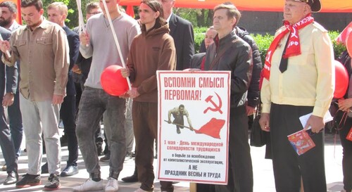 Участники первомайского митинга КПРФ в Волгограде. Фото Вячеслава Ященко для "Кавказского узла".