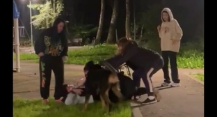 Кадр видеозаписи нападения на уроженку Северного Кавказа в Новой Москве https://t.me/ostorozhno_moskva/8318