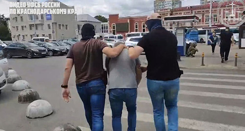 Задержание жителя Кубани. Скриншот видео https://t.me/opskuban/691