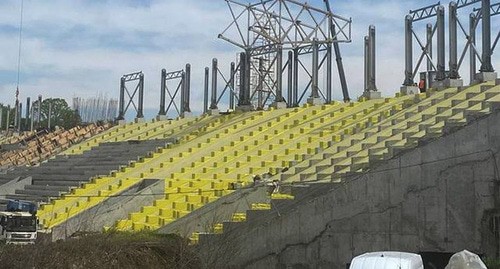 Реконструкция стадиона во Владикавказе. Фото: Министерство строительства и архитектуры Северной Осетии