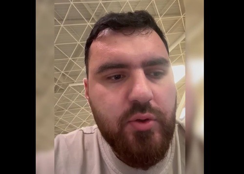 Имран Алиев в аэропорту Баку 18.04.2024. Скриншот видео https://www.instagram.com**/reel/C56VRUJoQvQ/?igsh=MTQ0cXJ1dWcxdGdvMA==