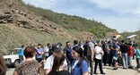 Протестующие против делимитации армяно-азербайджанской границы заблокировали автодорогу Ереван – Бавра. 21 апреля 2024 г. Фото: Armenia Today https://armeniatoday.news/politics-ru/736543/