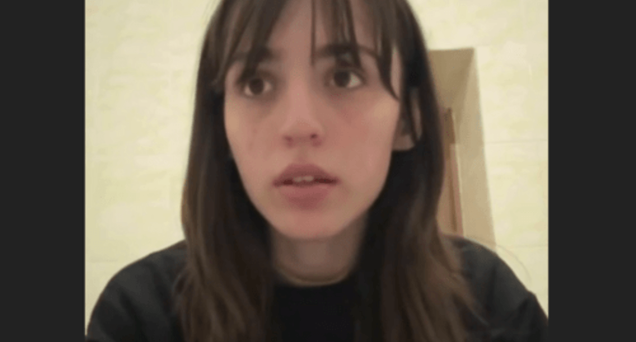 Лия Заурбекова. Стоп-кадр видео из Telegram-канала правозащитной группы "Марем" от 16.05.24, https://t.me/marem_group/703
