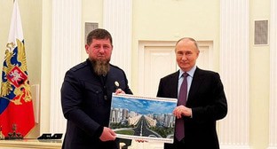 Рамзан Кадыров (слева) и Владимир Путин. 23 мая 2024 года. Фото: телеграм-канал Kadyrov_95 https://t.me/RKadyrov_95/4788