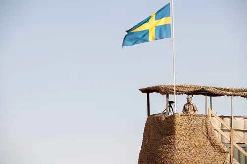 Флаг Швеции. Фото: Новости Грузии https://www.newsgeorgia.ge/shvecija-oficialno-stala-chlenom-nato/