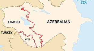The border of Armenia and Azerbaijan. Photo: Golden. https://ru.wikipedia.org/