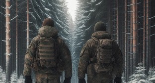 Военные на СВО. Иллюстрация создана «Кавказским узлом» с помощью ИИ в программе Copilot