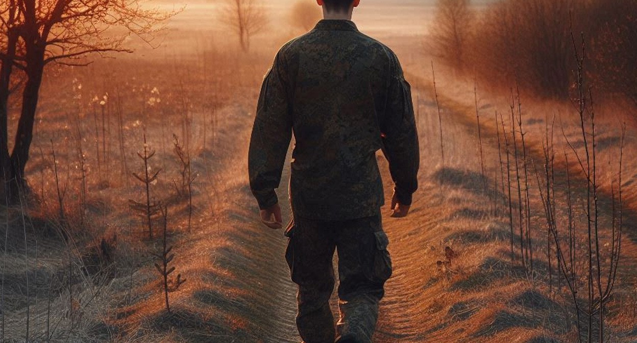 Военный на СВО. Иллюстрация создана «Кавказским узлом» с помощью ИИ в программе Copilot
