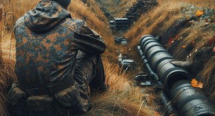 Военный на СВО. Иллюстрация создана «Кавказским узлом» с помощью ИИ в программе Copilot