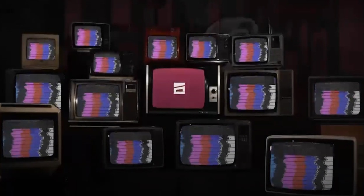 Логотип "Мтавари архи". Кадр видео телеканала с призывом жертвовать средства "Фонду свободы СМИ". https://mtavari.tv/news/85902-mediis-tavisuplebis-pondi-mtavari-arkhis