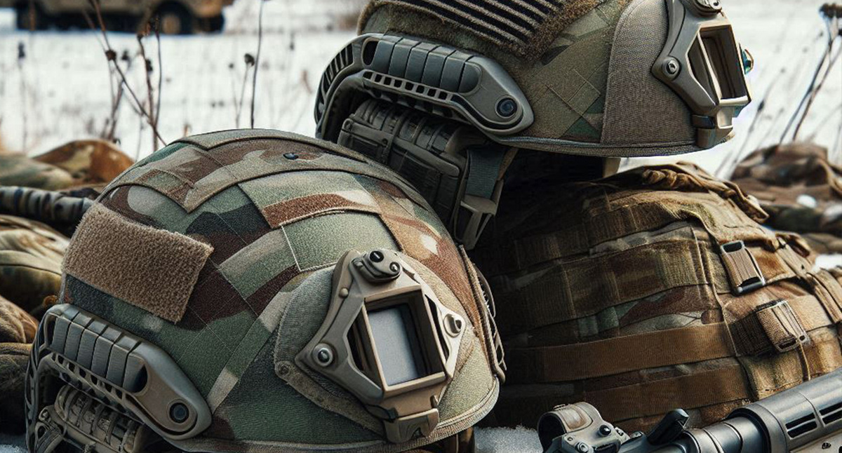 Каски военных. Иллюстрация создана «Кавказским узлом» с помощью ИИ в программе Copilot
