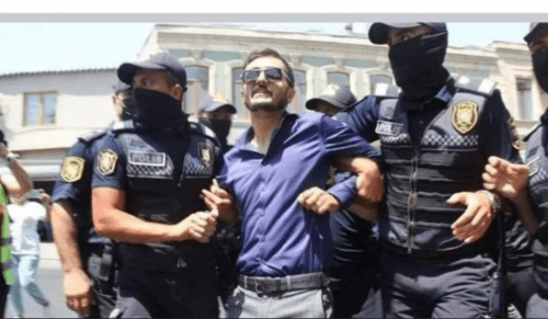 Задержание Эльвина Мустафаева. Скриншот фото Turan https://www.turan.az/ext/news/2023/8/free/Social/ru/7462.htm.