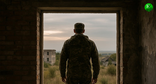 Военный на СВО. Иллюстрация создана «Кавказским узлом» с помощью ИИ в программе Copilot