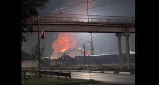 Последствия атаки беспилотника на станции поселка Каменоломни. Кадр видео https://t.me/tutina/9982