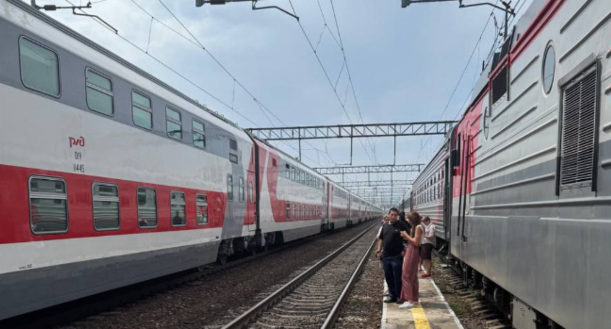 Обстановка на станции Замчалово. Скриншот фото из  Telegram-канала "Тютина" от 19.07.25, https://t.me/tutina/9964.