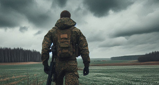 Военный на СВО. Иллюстрация создана «Кавказским узлом» с помощью ИИ в программе Copilot