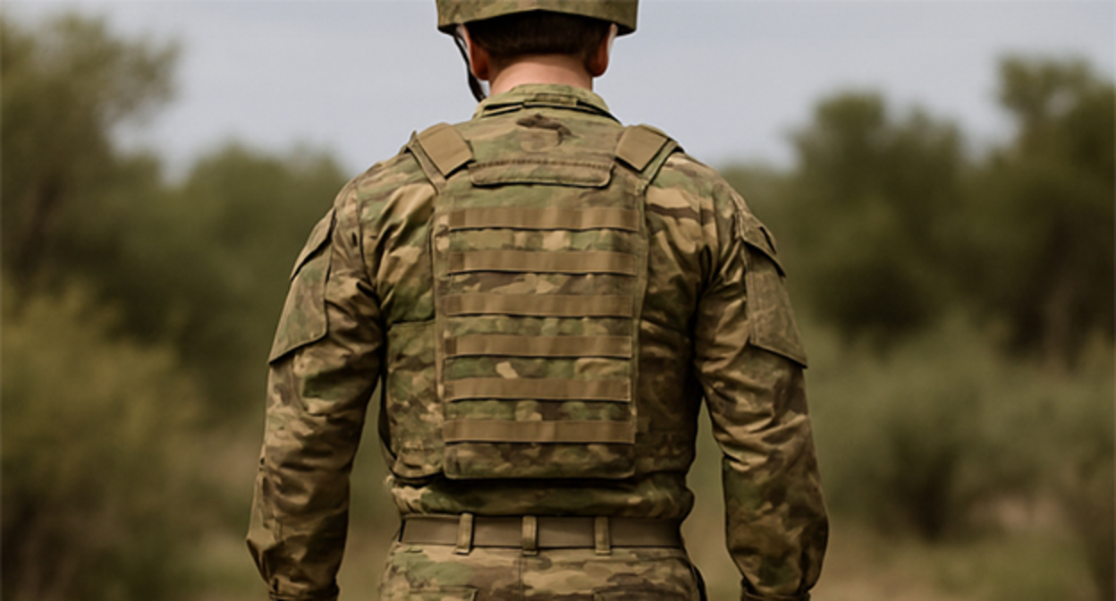 Военнослужащий. Иллюстрация "Кавказского  узла", созданная при помощи программы Copilot