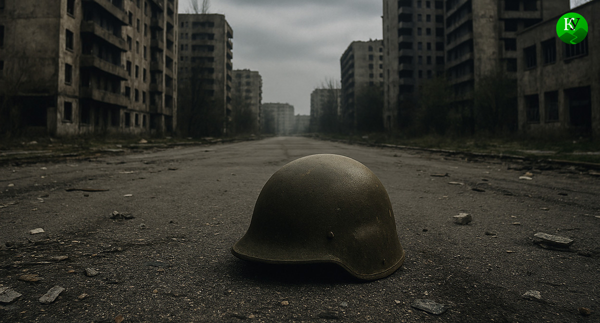 Каска военного. Иллюстрация создана «Кавказским узлом» с помощью ИИ в программе Copilot