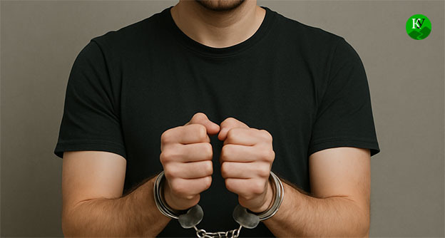 Мужчина в наручниках. Иллюстрация "Кавказского узла", созданная при помощи ИИ в программе Copilot